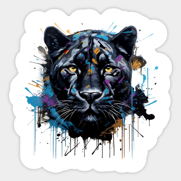 Graffiti Black Panther Sticker by OspreyElliottDesigns